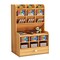 Wooden Pen Organizer, Multi-Functional DIY Pen Holder Box, Desktop Stationary, Easy Assembly, Home Office Art Supplies Organizer Storage with Drawer (B16-Cherry Color)